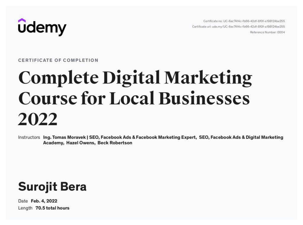 Complete Digital Marketing Course for Local Businesses 2022